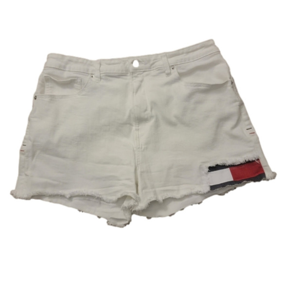 TOMMY Hilfiger White Jean Cutoff Shorts Size 32 - Picture 1 of 8